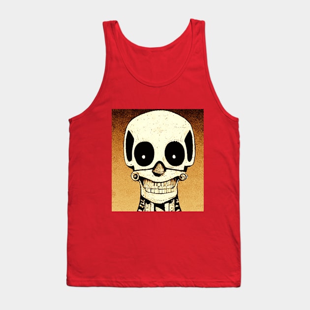 Vintage Smiling Skull Tank Top by Edongski303 Teepublic Merch